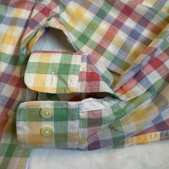 MINE Men’s Size XL  Multi-Color Pastel Gingham Plaid Button-Down Shirt - Picture 6 of 16